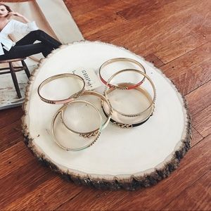 NWT Enameled Bangle Sets in Gold